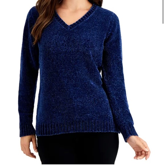 Karen Scott Sweaters - Karen Scott blue chenille sweater NWT